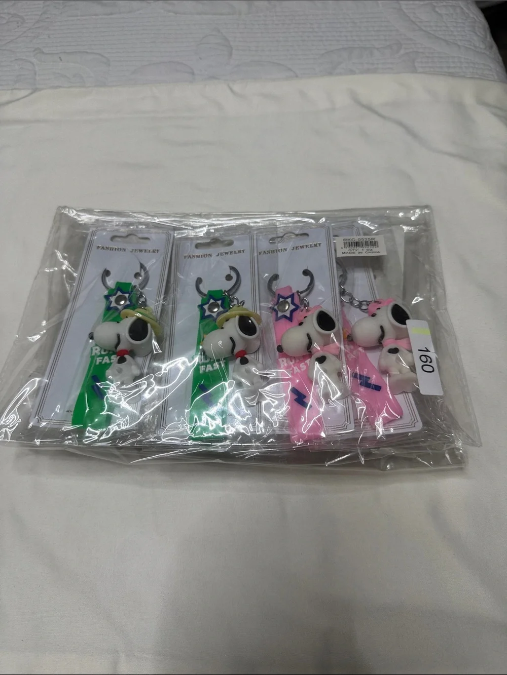 Sets of 12 Run Fast Snoopy Keychain - Pink Strap Kids Accessory
